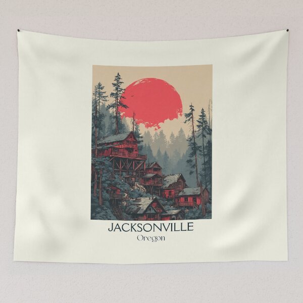 Item preview, Jacksonville Oregon Vintage Poster | Historic Gold Rush Town designed and sold by TuncGK.