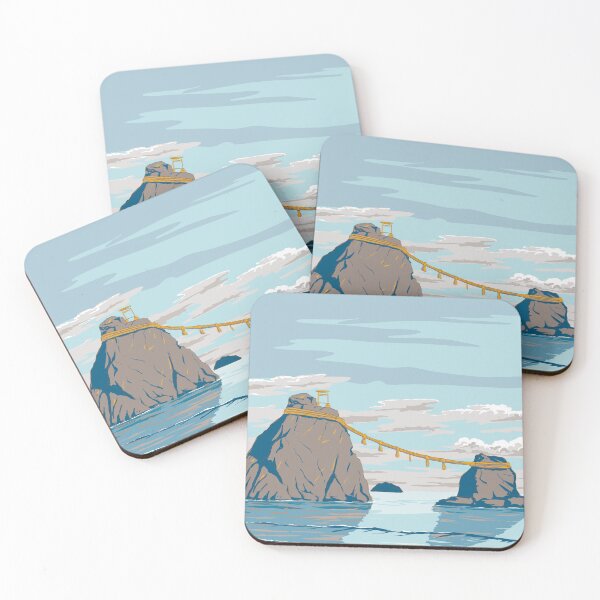 Item preview, Meoto Iwa Rocks in Ise-Shima National Park Japan Ukiyo-e Retro WPA designed and sold by retrovectors.