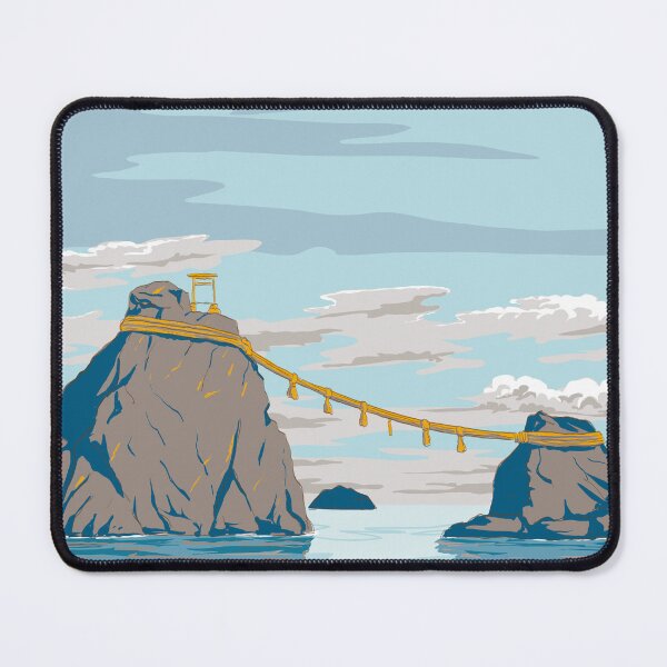 Item preview, Meoto Iwa Rocks in Ise-Shima National Park Japan Ukiyo-e Retro WPA designed and sold by retrovectors.