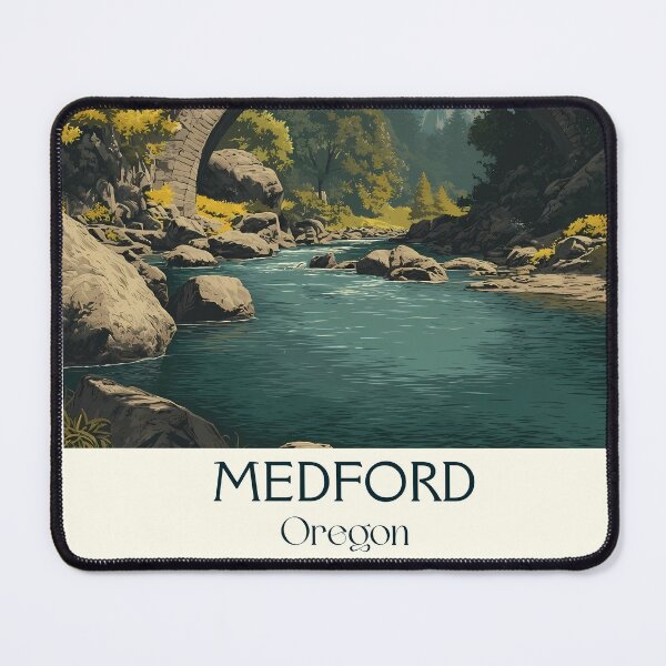 Item preview, Medford Oregon Retro Poster | Rogue Valley Scenery designed and sold by TuncGK.