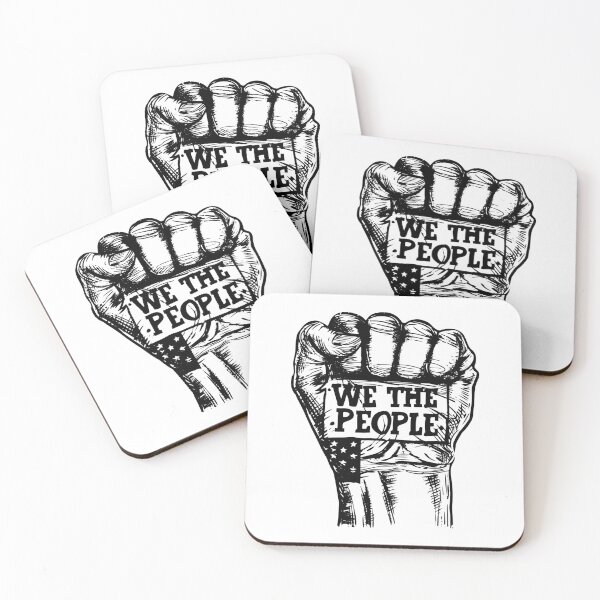 Item preview, We the People Fist – Patriotic Protest Art Black and White Sticker designed and sold by inkoutninja.