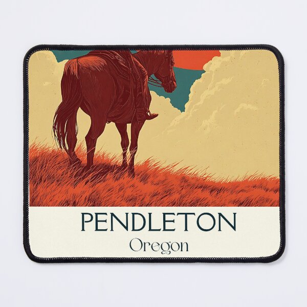 Item preview, Pendleton Oregon Retro Poster | Old West Rodeo Art designed and sold by TuncGK.