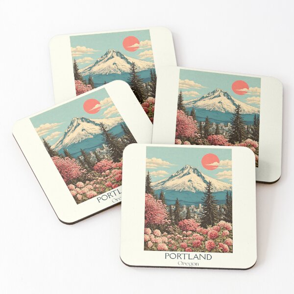 Item preview, Portland Oregon Vintage Poster | City of Roses & Mt Hood designed and sold by TuncGK.
