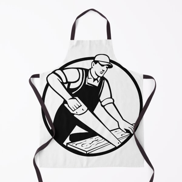 Item preview, Handyman Carpenter or Construction Worker Sawing Wood Retro Circle designed and sold by retrovectors.