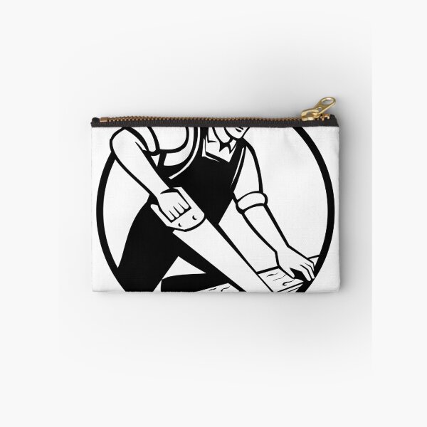 Item preview, Handyman Carpenter or Construction Worker Sawing Wood Retro Circle designed and sold by retrovectors.