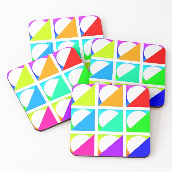 Item preview, Retro Modern Design 17-7: Nine Right Triangles in Rainbow Colors with White Circles designed and sold by SBVillard.