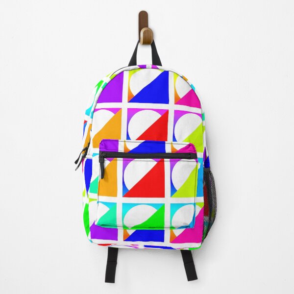 Item preview, Retro Modern Design 17-7: Nine Right Triangles in Rainbow Colors with White Circles designed and sold by SBVillard.