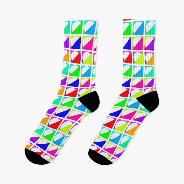 Item preview, Retro Modern Design 17-7: Nine Right Triangles in Rainbow Colors with White Circles designed and sold by SBVillard.