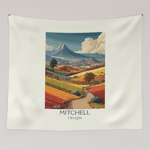 Item preview, Mitchell Oregon Vintage Poster | Painted Hills Art designed and sold by TuncGK.