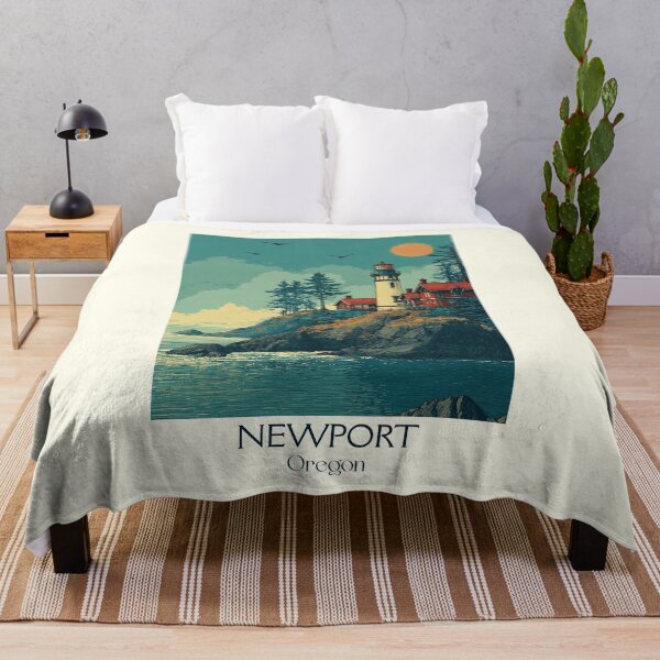 Item preview, Newport Oregon Vintage Travel Poster | Historic Bayfront Art designed and sold by TuncGK.