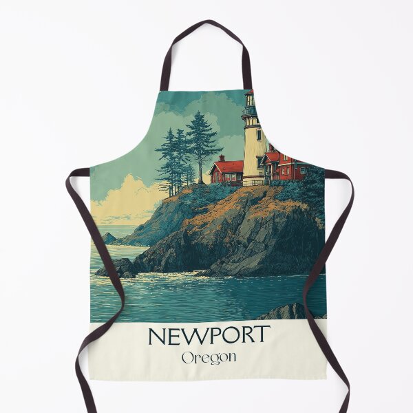 Item preview, Newport Oregon Vintage Travel Poster | Historic Bayfront Art designed and sold by TuncGK.