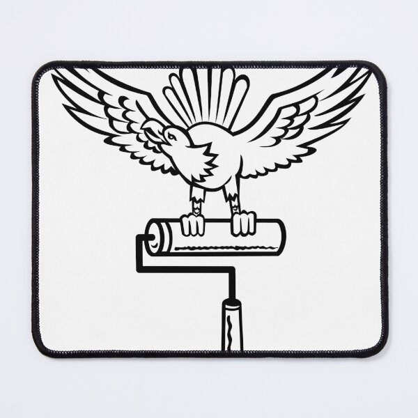 Item preview, American Eagle or Bald Eagle Perching on Paint Roller Front Retro designed and sold by retrovectors.