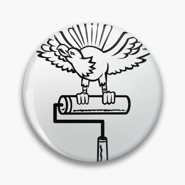 Item preview, American Eagle or Bald Eagle Perching on Paint Roller Front Retro designed and sold by retrovectors.