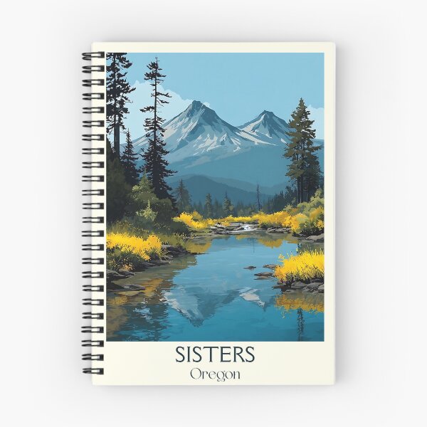 Item preview, Sisters Oregon Vintage Poster | Three Sisters Mountains designed and sold by TuncGK.