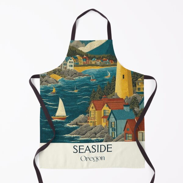 Item preview, Seaside Oregon Retro Poster | North Oregon Coast Art designed and sold by TuncGK.