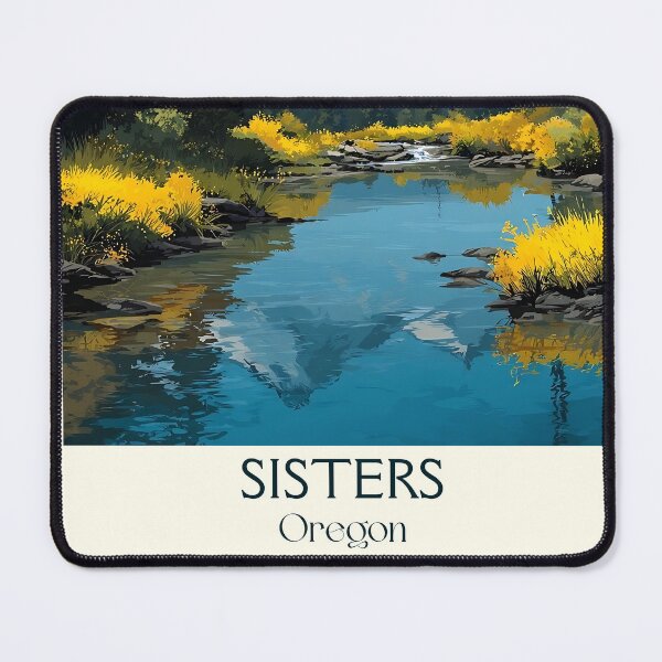 Item preview, Sisters Oregon Vintage Poster | Three Sisters Mountains designed and sold by TuncGK.