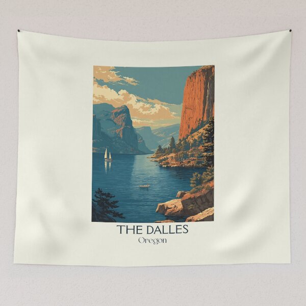 Item preview, The Dalles Oregon Vintage Poster | Columbia River Gorge designed and sold by TuncGK.
