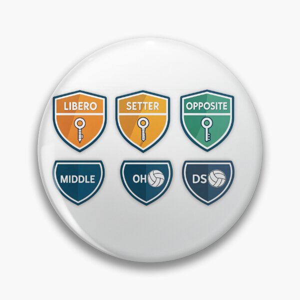 Item preview, “Volleyball Position Badges Sticker Set – Libero, Setter, Opp, Middle, OH, DS | Sports Team Decals 2025” designed and sold by Nawastyle.