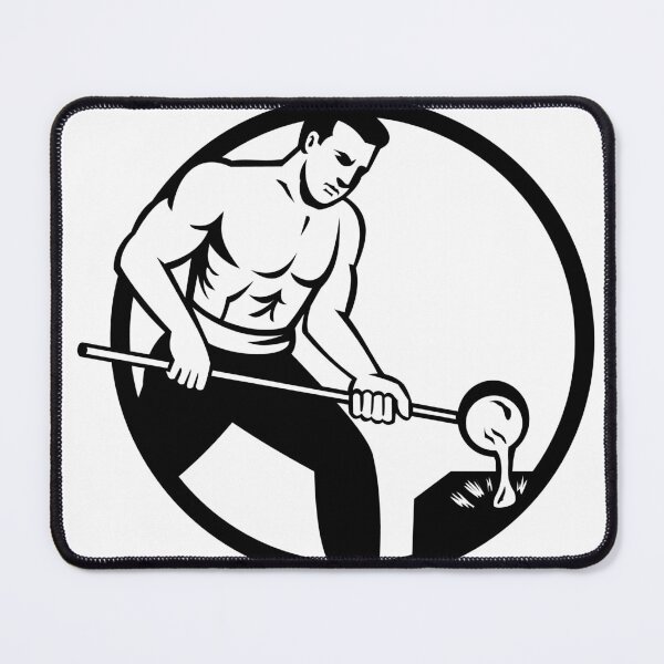 Item preview, Vintage Foundry Worker Pouring Metal into Mold Retro Woodcut designed and sold by retrovectors.