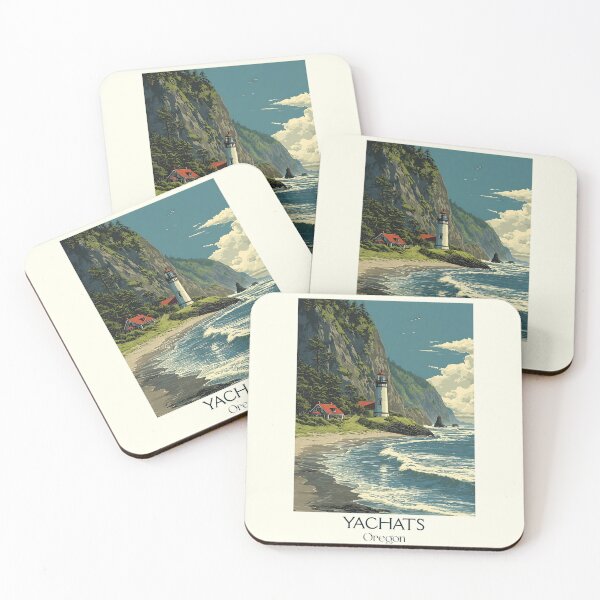 Item preview, Yachats Oregon Retro Poster | Gem of the Oregon Coast designed and sold by TuncGK.