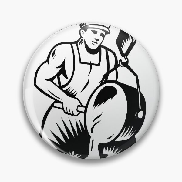 Item preview, Vintage Foundry Worker Foundryman Pouring Metal Retro Woodcut designed and sold by retrovectors.