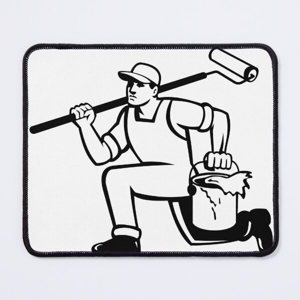 Item preview, House Painter Carrying Paint Can and Paint Roller Running Side Retro designed and sold by retrovectors.