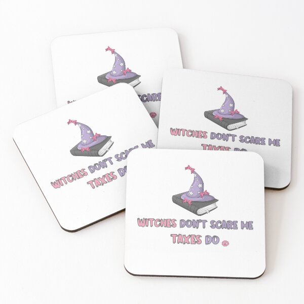 Item preview, Witches Don't Scare Me Taxes Do - Purple Pink Black Skull Halloween Finance Accounting designed and sold by KatandChase.