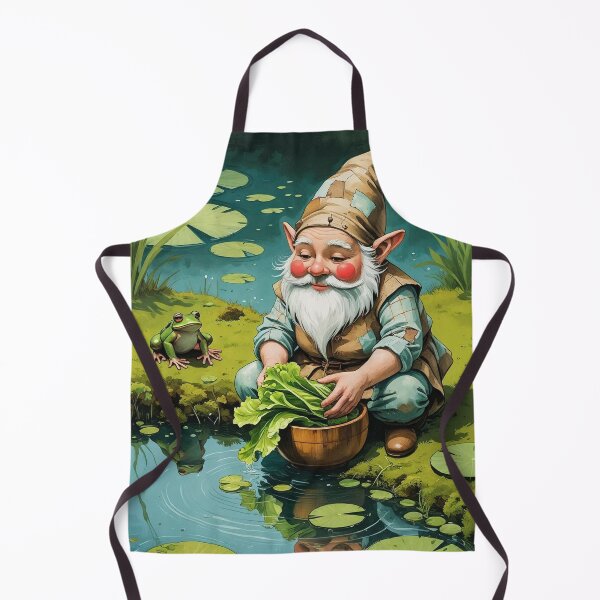 Item preview, Frog Pond Lettuce Gnome – Gentle Cottagecore Harvest designed and sold by Deezyned.