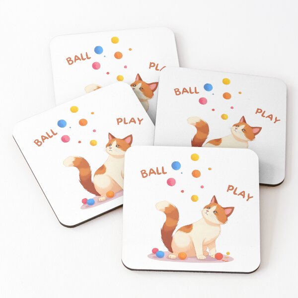 Item preview, Playful Cat with Colorful Balls designed and sold by Clawvera.