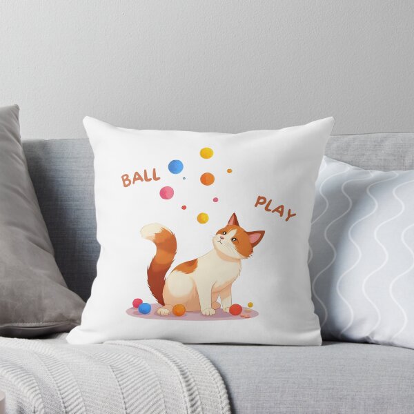 Item preview, Playful Cat with Colorful Balls designed and sold by Clawvera.