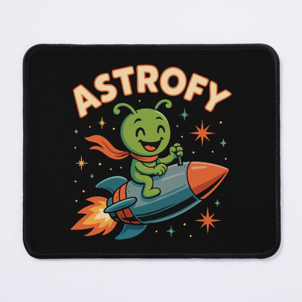 Item preview, Astrofy – Cute Green Alien Riding Rocket in Space designed and sold by graphicnew.