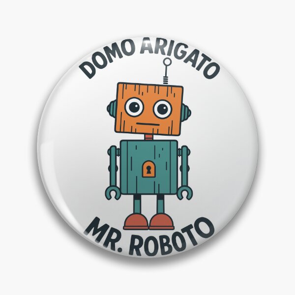 Item preview, Fun and colorful retro robot design with a playful expression and keyhole on the chest “Domo Arigato Mr. Roboto” designed and sold by Ai-Cases-Store.