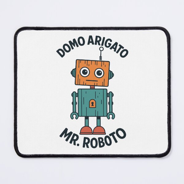 Item preview, Fun and colorful retro robot design with a playful expression and keyhole on the chest “Domo Arigato Mr. Roboto” designed and sold by Ai-Cases-Store.