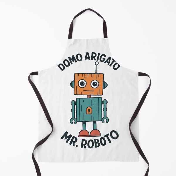 Item preview, Fun and colorful retro robot design with a playful expression and keyhole on the chest “Domo Arigato Mr. Roboto” designed and sold by Jetgreenstudio.