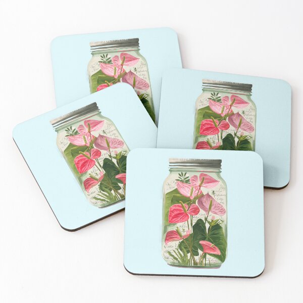 Item preview, Mason jar with Anthurium Island flowers designed and sold by scicilysimonee.