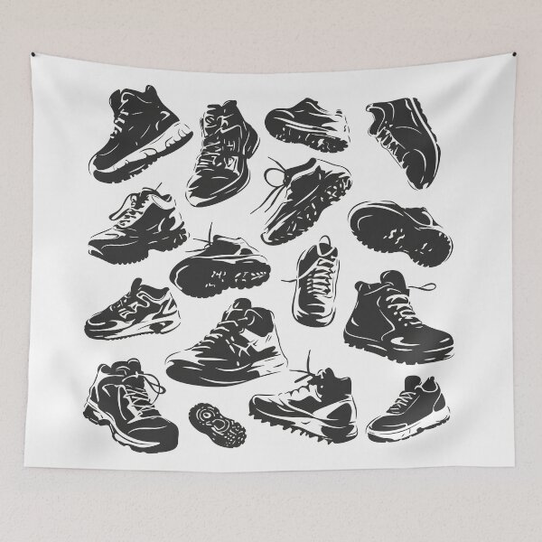 Item preview, Ilustración de siluetas de zapatillas llamativas designed and sold by Windy-market.