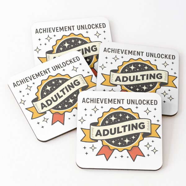 Item preview, Adulting Achievement Unlocked Funny Millennial Humor Gift designed and sold by Space Hyenas.