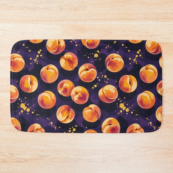 Item preview, Seamless Peach Pattern on a Purple gold splattered Background designed and sold by Space Hyenas.