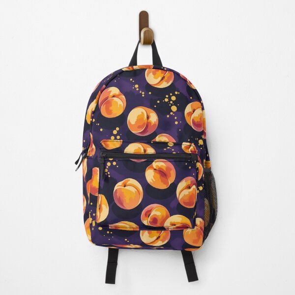 Item preview, Seamless Peach Pattern on a Purple gold splattered Background designed and sold by Space Hyenas.