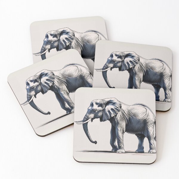 Item preview, Line Art of African Elephant designed and sold by Prachodayat Artworks.