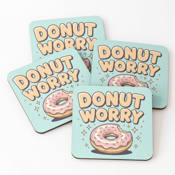 Item preview, Donut Worry – Cute Pink Donut Pun Design designed and sold by Space Hyenas.