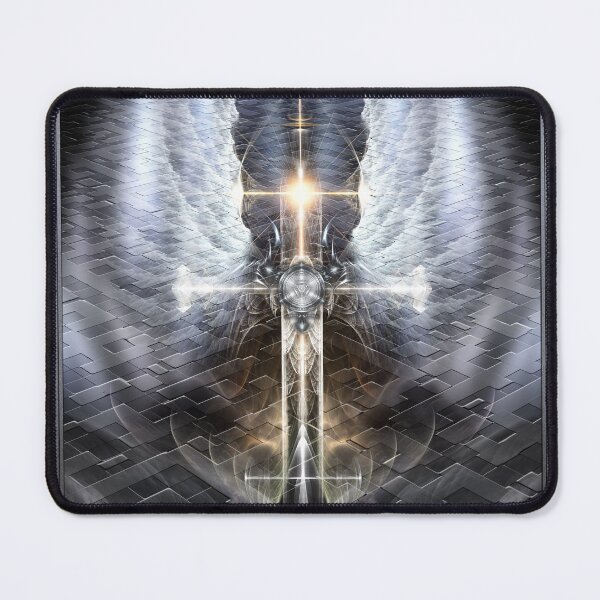 Item preview, Heavenly Angel Wings Cross Jagged Roads Fractal Art Composition designed and sold by Xzendor7 Digital Art Creations.