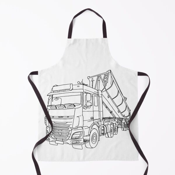 Item preview, Fine Line Construction Truck Illustration designed and sold by ElceMare.