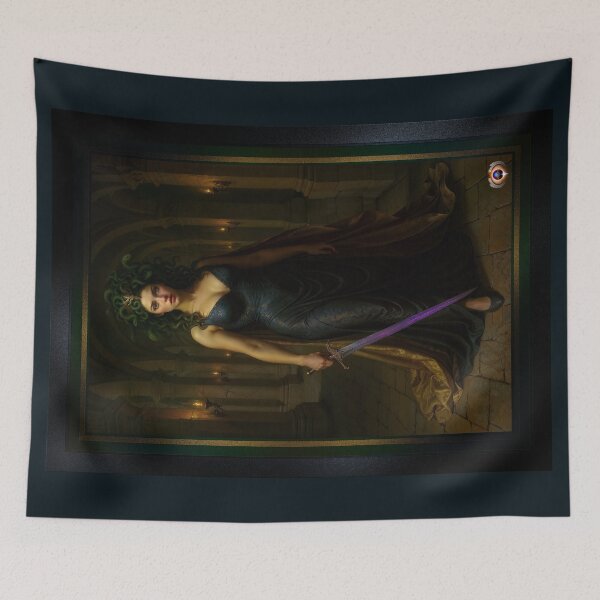 Item preview, Portrait Of Medusa In The Ancient Temple Of Xylia Morianna Captivating AI Concept Art by Xzendor7 designed and sold by Xzendor7 Digital Art Creations.