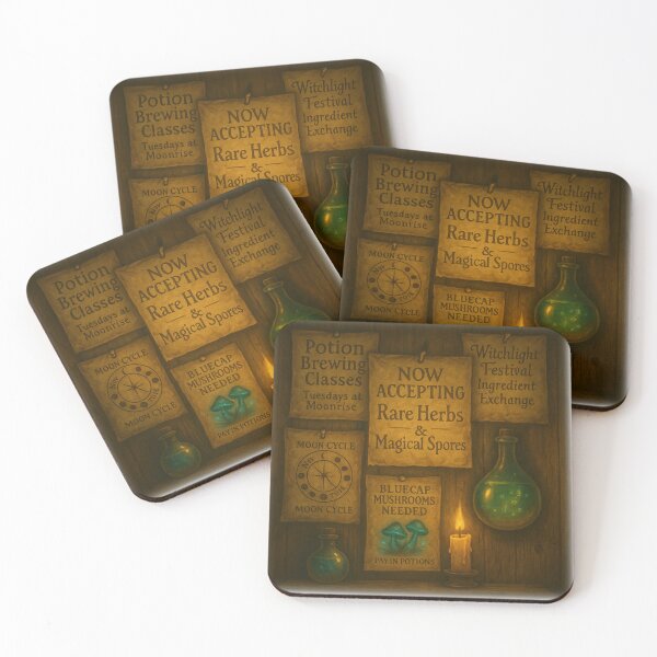 Item preview, “Alchemist’s Bulletin – Potion Recipes & Magical Herb Trades Fantasy Art” designed and sold by fairmaiden7.