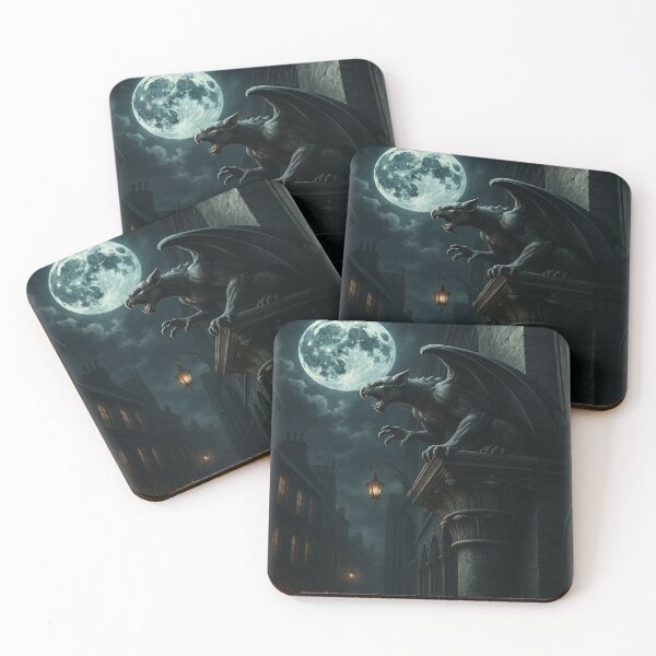 Item preview, Gargoyle Sentinel – Moonlit Watch Over the Gothic City designed and sold by fairmaiden7.