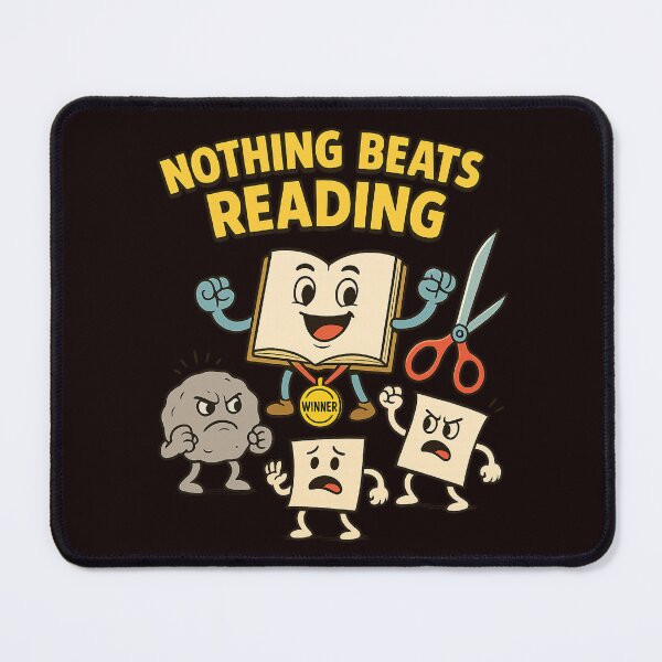 Item preview, Nothing Beats Reading – Funny Rock Paper Scissors Book Lover Design designed and sold by FrameFlow.