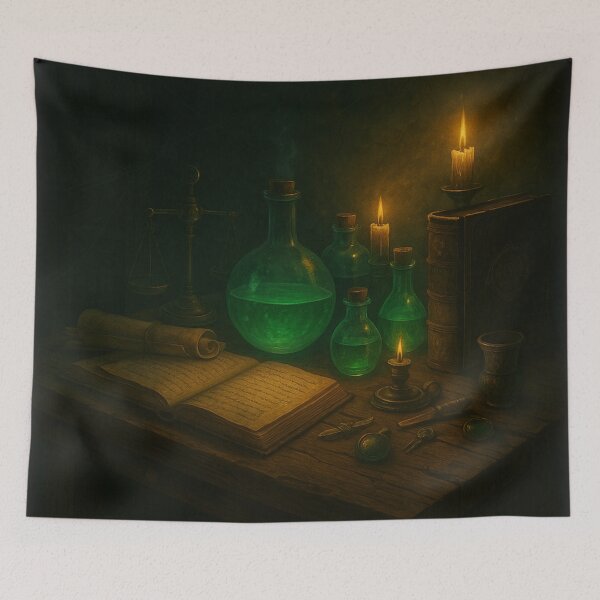 Item preview, The Alchemist’s Bench – Arcane Tools & Glowing Vials designed and sold by fairmaiden7.