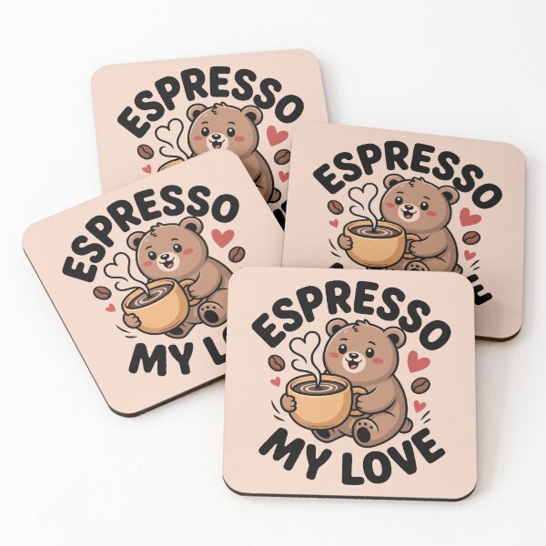 Item preview, Cute Bear Coffee Design - Espresso Lover Quote “Espresso My Love” designed and sold by YourSocialBae.
