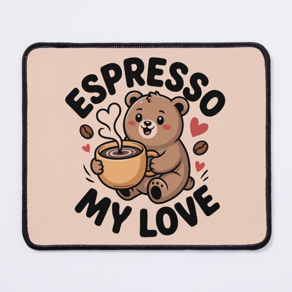 Item preview, Cute Bear Coffee Design - Espresso Lover Quote “Espresso My Love” designed and sold by YourSocialBae.